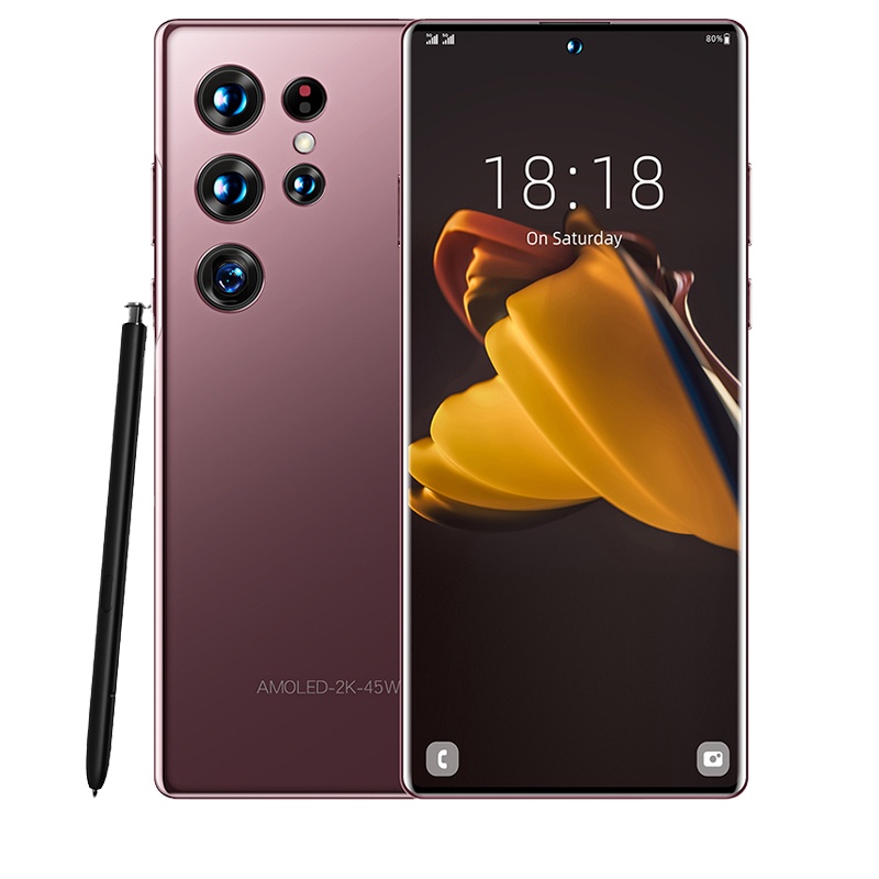 High quality S22 + Ultra true 4G Android 11 true perforation 7.3 Large Screen 8 million pixels (3+32