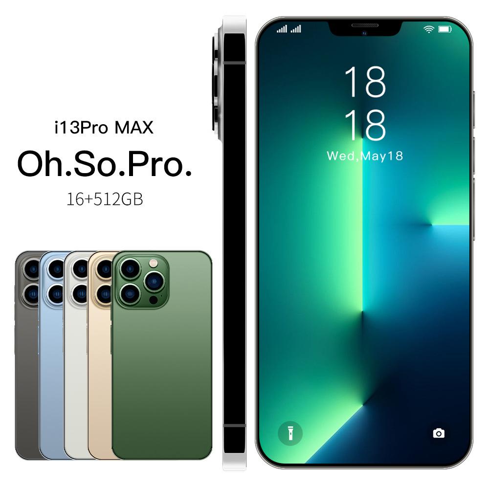 i13 Pro MAX 16GB + 512GB Android smartphone 10 core 5G LET phone 3 camera MTK6889 face ID unlock mob