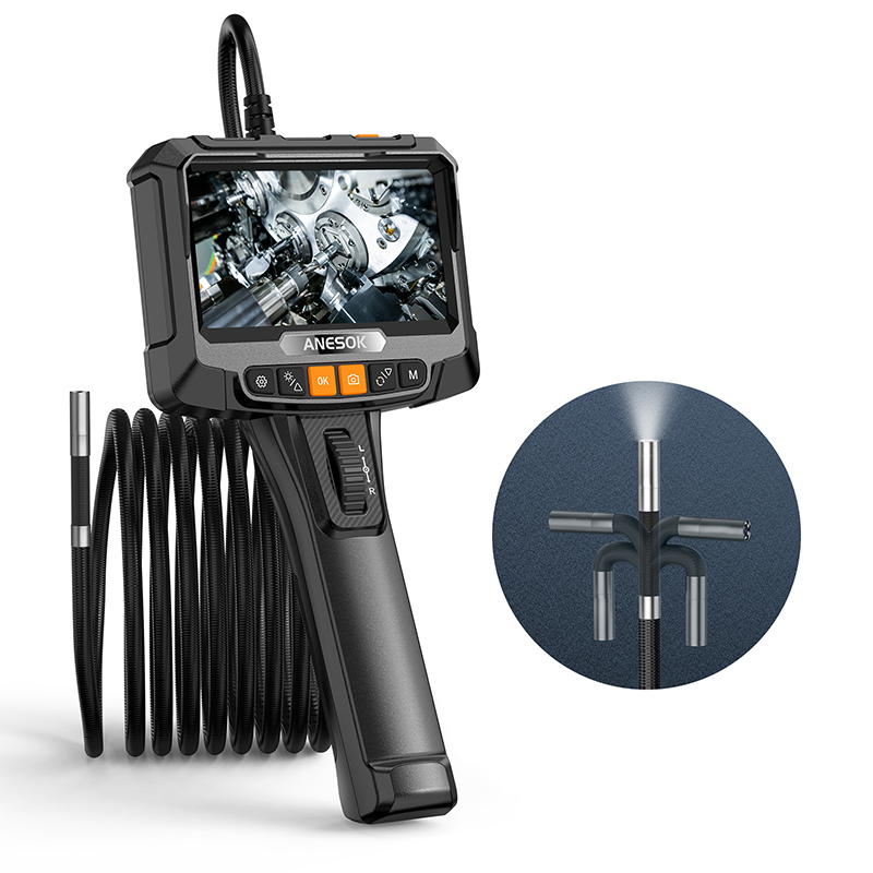S10 2022 New 6.2mm 1M cable 5inch screen 360degree two ways articulating endoscope camera industrial
