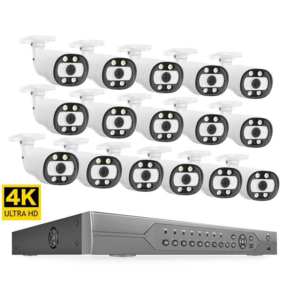 4K 8MP Security Camera System Poe IP Network Camera Cctv Camera System 16 Channel Poe Nvr Kit
