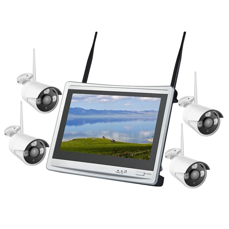3mp 4ch Nvr Set LCD screen monitor Outdoor Cctv System Security Camera Wireless Security Wifi Camera