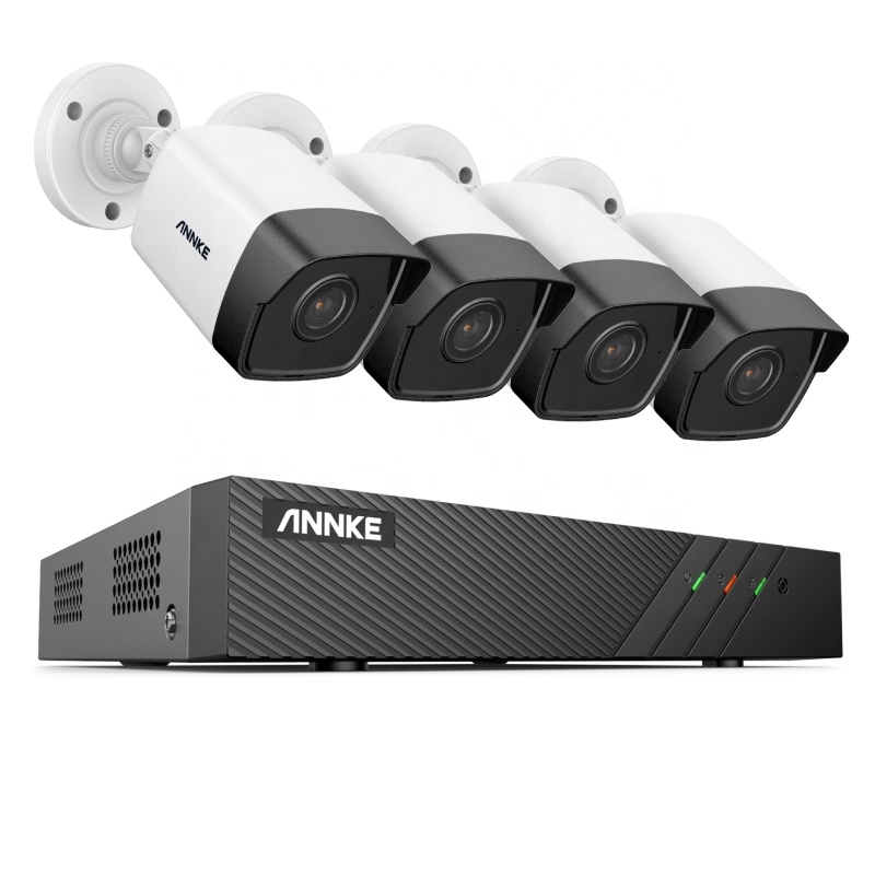 ANNKE 5MP 8CH PoE NVR Security Camera System 4pcs IP Outdoor Weatherproof Audio CCTV Surveillance Sy