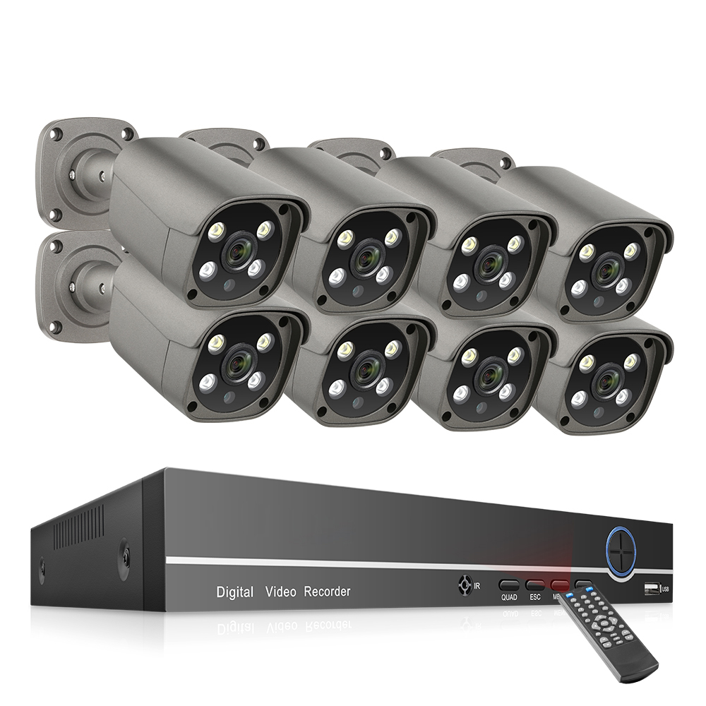 8CH 5MP POE Hd NVR Kit H.265 IP security Camera System Two-Way Audio CCTV Security Video Surveillanc