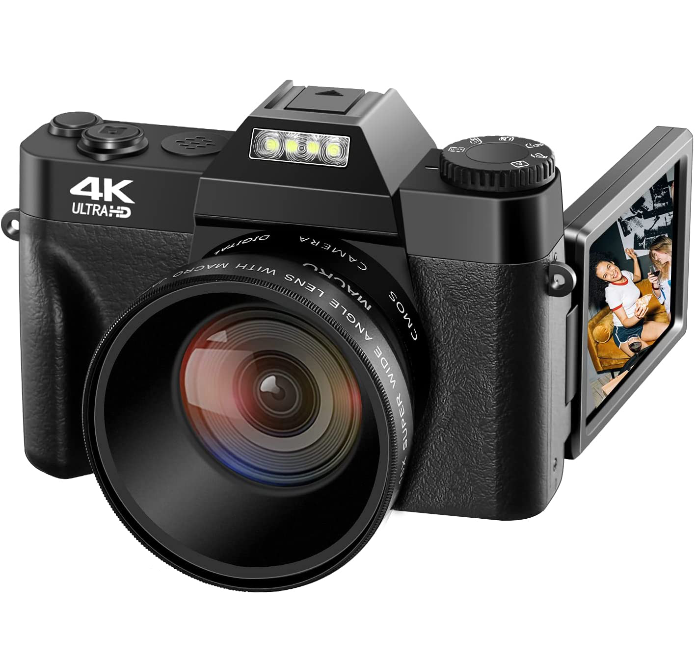 Digital Camera 4K Vlog Video Camera with Wide Angl