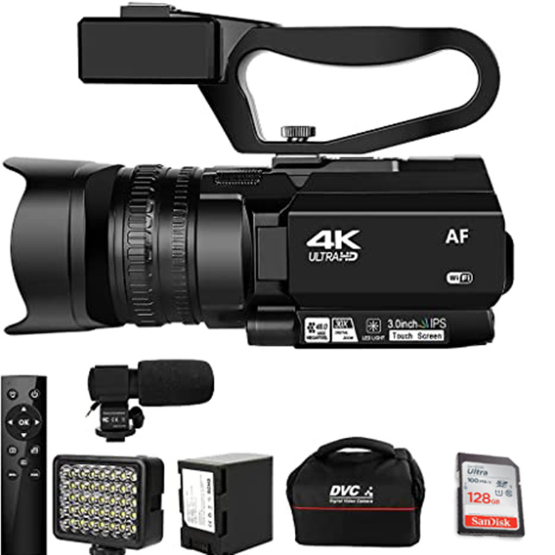 Video Camera 4K Camcorder Vlogging Camera for YouTube Auto Focus 48MP 60FPS 3.0" Touch Screen 30X Di