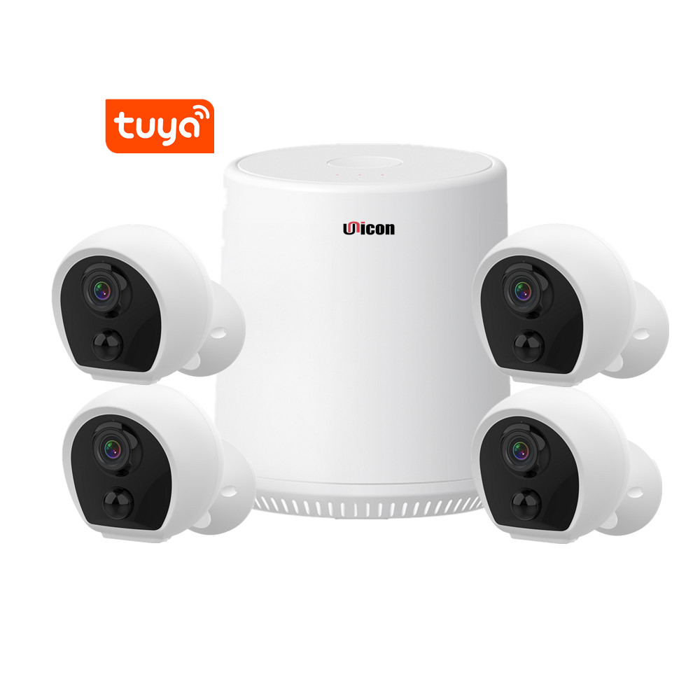 New Wire Free WiFi Gateway Connection 1080P HD Battery Wireless Camera Tuya NVR With SD Card Slot fo
