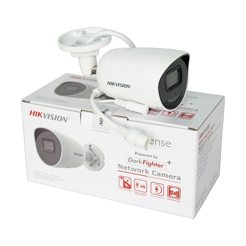 Hik DS-2CD2086G2-IU/SL 4K 8MP CCTV IP Camera AcuSense Strobe Light and Audible Warning Fixed Bullet 