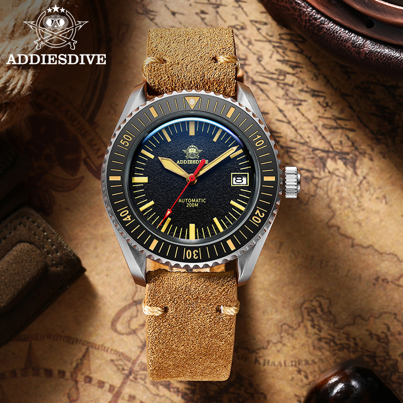 addiesdive men's retro popular sports mechanical watch 200 meters waterproof NH35A automatic mechani