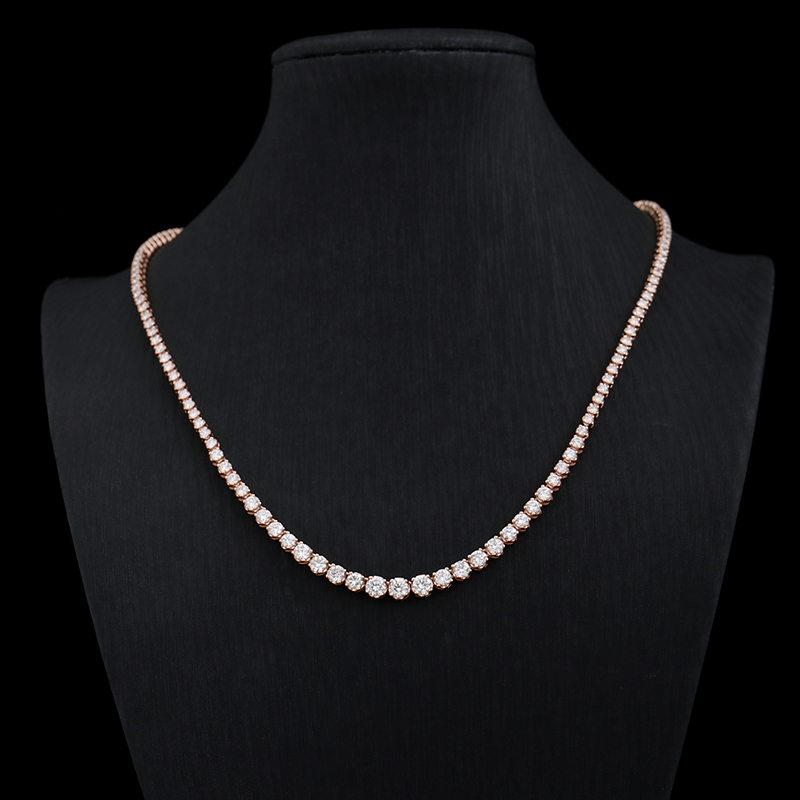 2mm VVS mossinate diamond chain for custom fashion style tennis necklace in chain jewelry