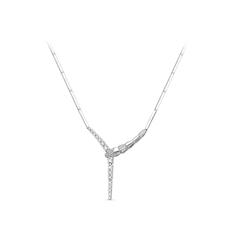 White gold necklace bright and captivating unique jewelry made of precious materials wholesale