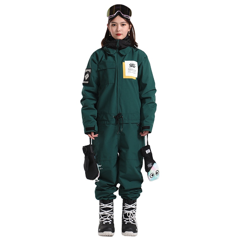 Outdoor Snow Jumpsuits One Piece Ski Overalls Sport Hooded Female Thick Cotton Women Woman Snowsuits