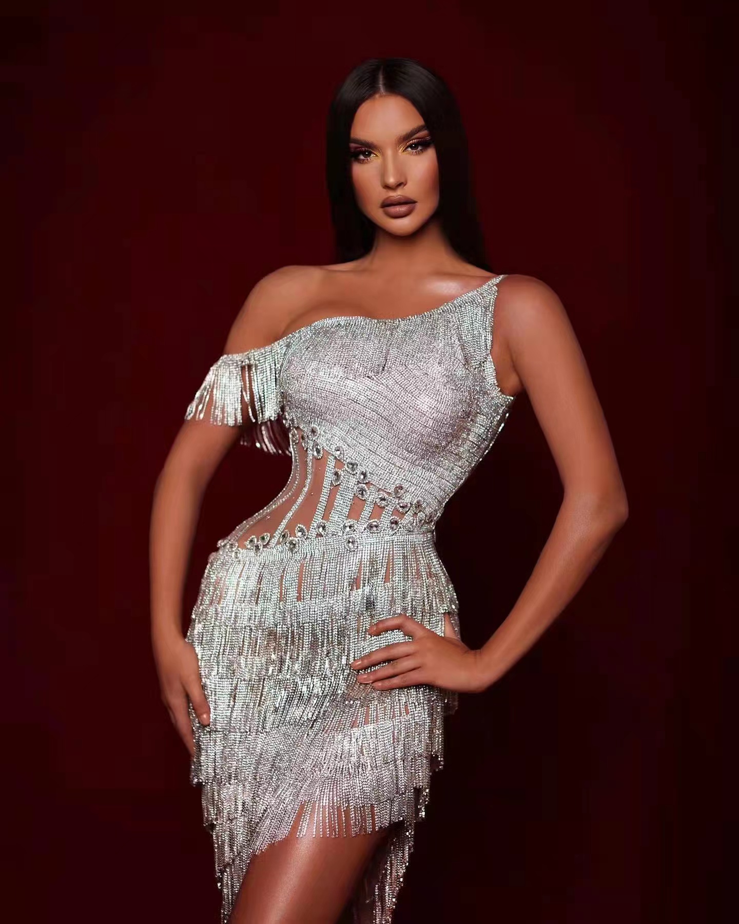 ED2326 Luxury Evening Dresses Women Diamond Rhinestones Glitters Cyrstal Sequin Evening Gown For Wom