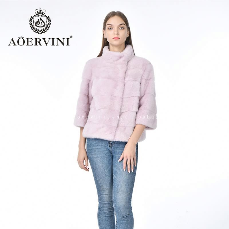 Wholesale Fashionable Standing Collar Exclusive Adult Mink Warm Animal hot sale Winter Women Real Fu