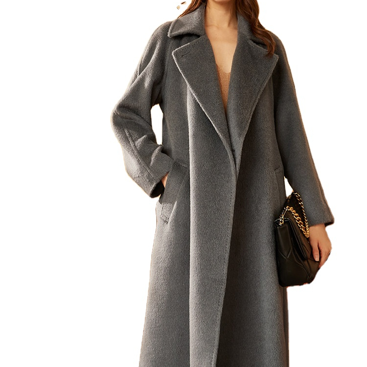 Top qiality luxury fashion winter coat for womens ladies long cashmere alpaca wool coat