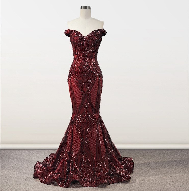 Luxury Mermaid Evening Dress Sleeveless Sequin Wedding Dress Prom Dresses