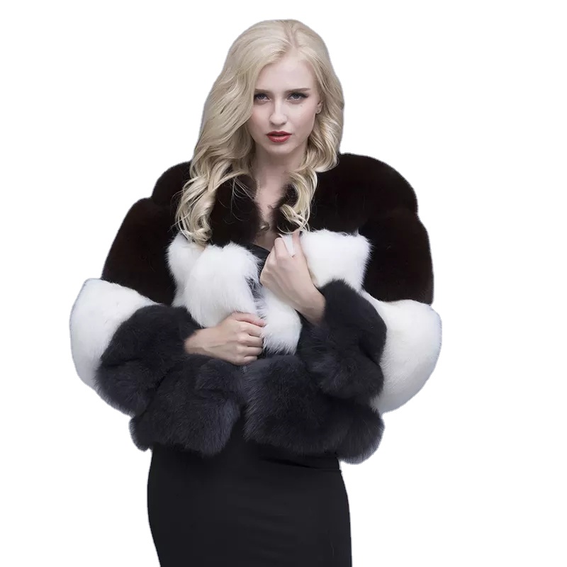 MWFur Multi color Jacket For Women Fashion Real Fox Fur Coat Winter Ladies Outwear Natural Fox Fur C
