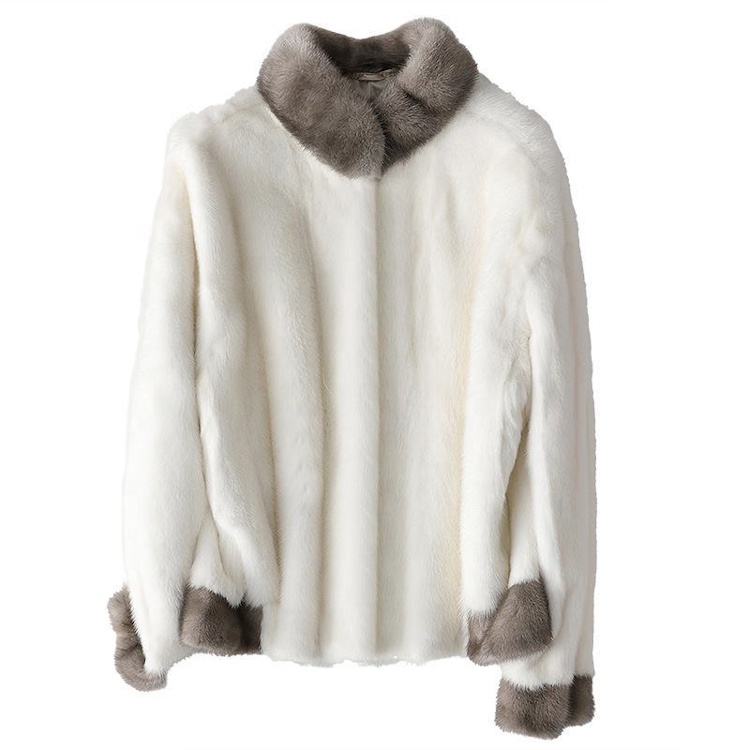 Popular short length 100% real mink coats for woman genuine mink fur women winter jacket