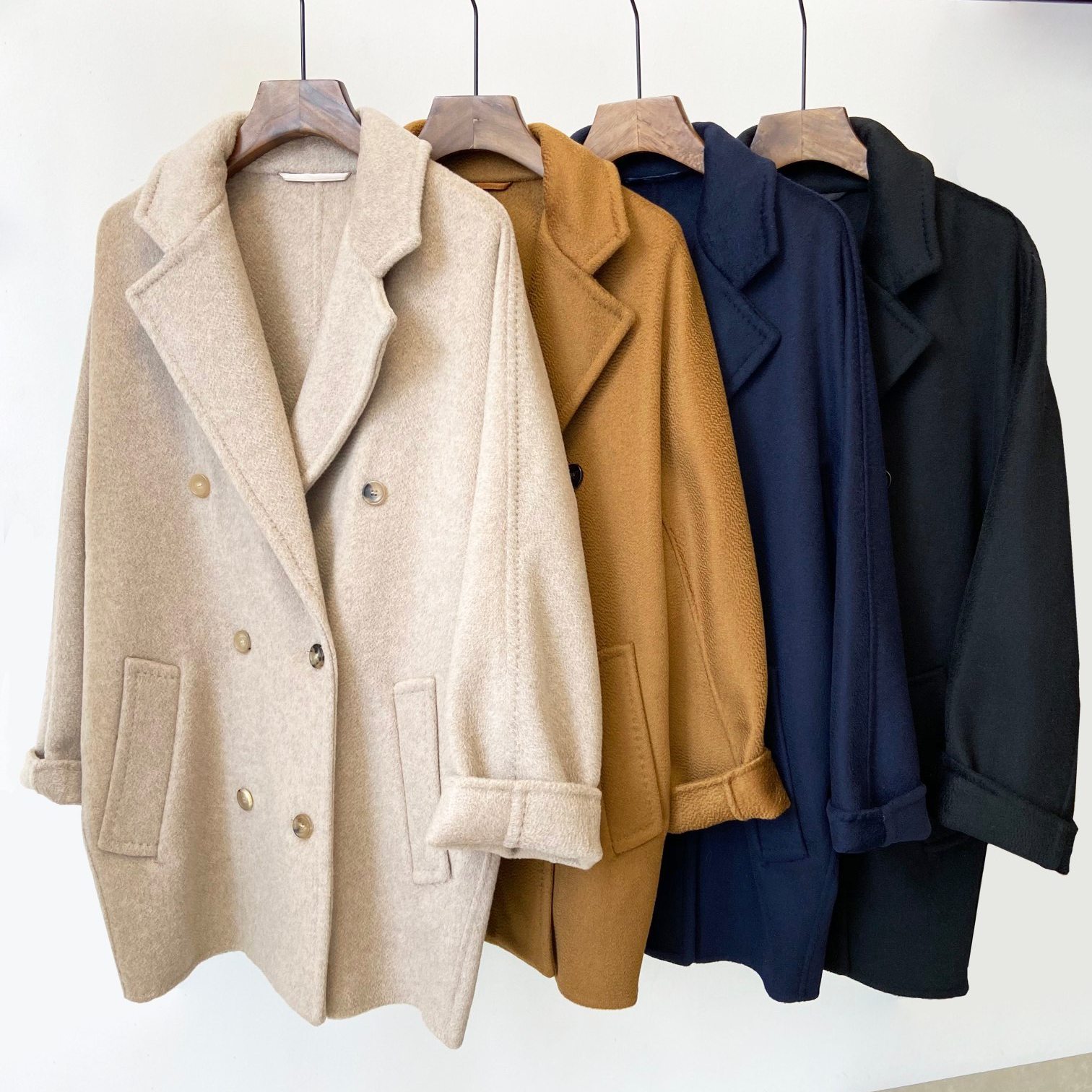 ZC21-MAX001 High Class Customize Winter Warm Thick Solid Color 4 Colors Long Cashmere Coats Women Ja