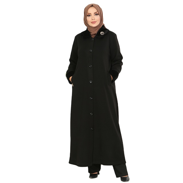 2022 New Tugrali Black Tricot Coat Winter Plussize Cottage Coat High Quality Premium Product