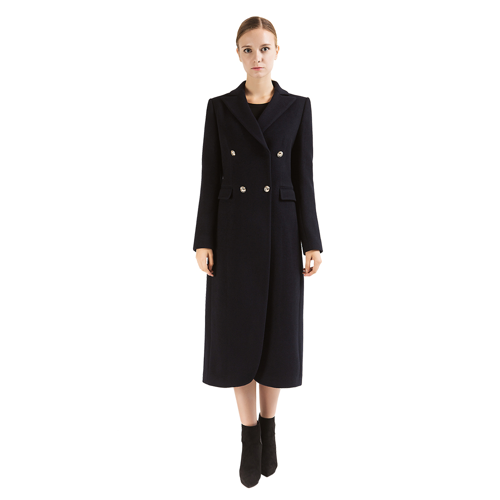 40% Off  promotion  High End Custom Real Fur Coat Women Black Double Breasted Women Coat