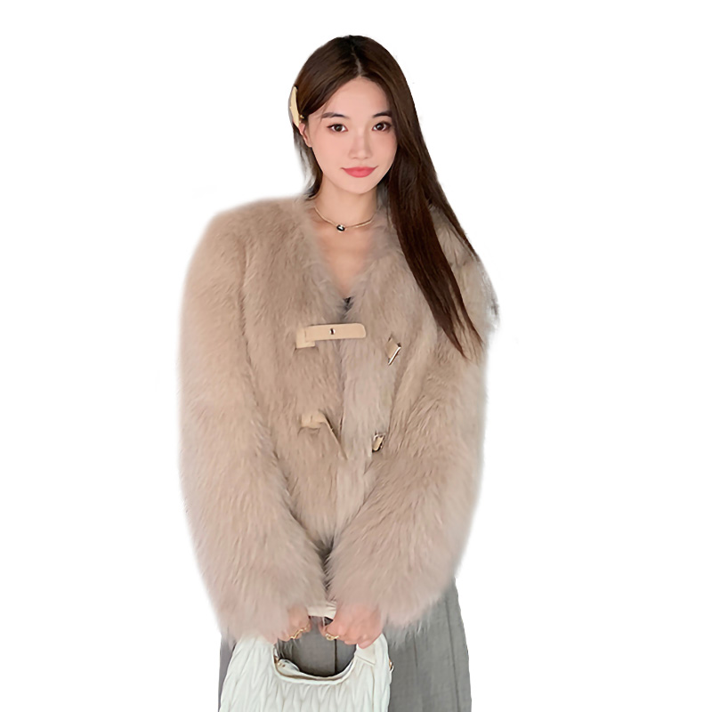 Hot Selling Winter Ladies Crop Fur Coat Thick Warm Real Fox Fur Jacket Women