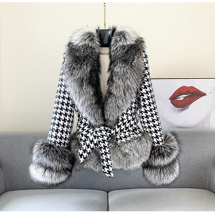 Wholesale Women Natural Fox Fur Coat Turn-Down Collar Long Sleeve Ladies Real Fur Jacket Winter Oute