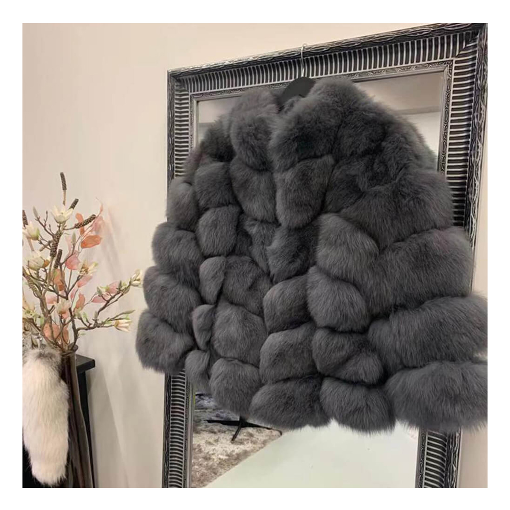 Genuine Fox Fur Jacket 2020 Winter Warm Wholesale Womans Fur Trench Coat For Sale