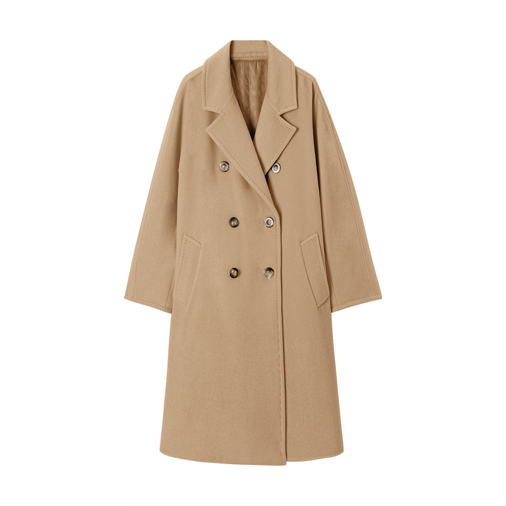 Winter 22 new classic velvet loose women's wool cashmere long coat coat women