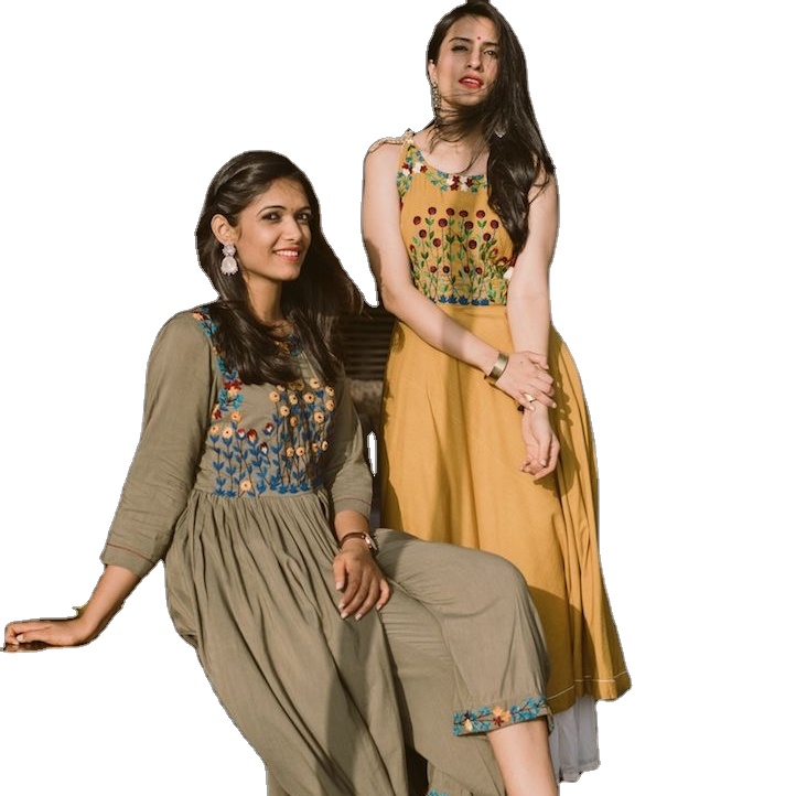 Wholesale Cheap Price Fashion Indian Manufacture Embroidery Sleeveless Occasion Wear Women Dress