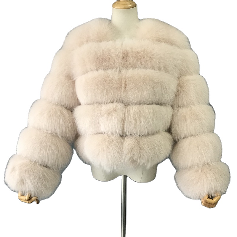 Custom Wholesale Winter Lady Fur Fox Jacket Coat Luxury Fashion Natural Sheep Shearing Luxury Real F