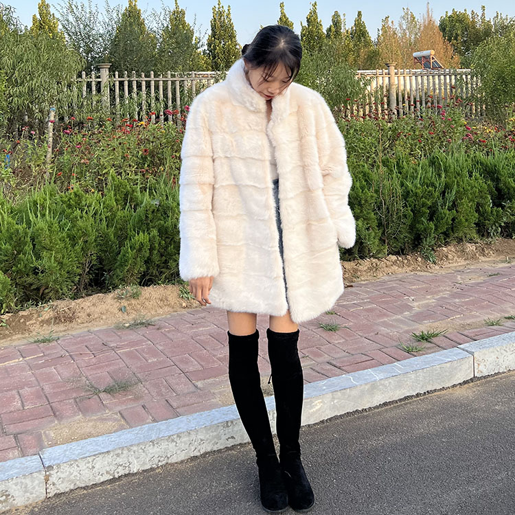 2022 Woman Coat Real Fox Fur Mink Fur Luxury Style Female Overcoat Genuine Natural Mink Fur Coat