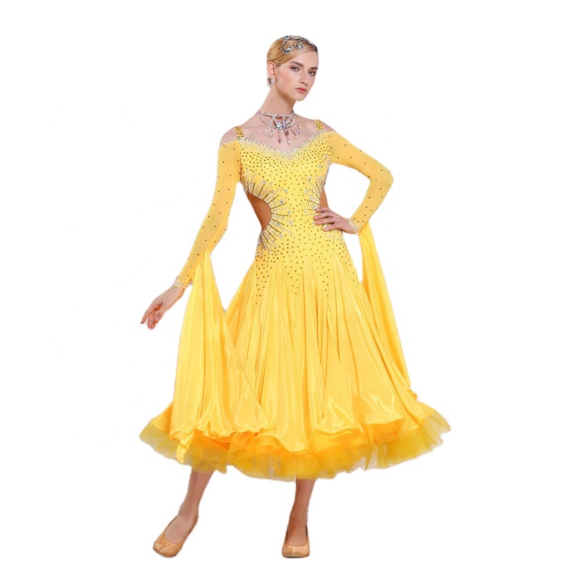 B-1695 Imported Fabrics Women Ballroom Dance Party Dress High-end Modern Smooth Dance Dress For Comp