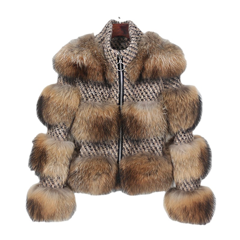 Fashion  faux fur top cropped bubble women coat plus size jackets women's coats motorcycle women jac