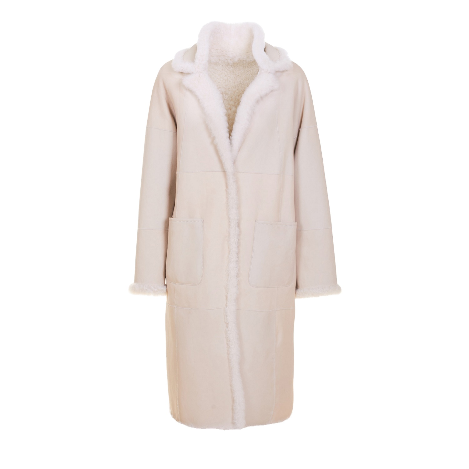 Luxury made in Italy real fur reversible women shearling coat with oversized comfortable fit for ric
