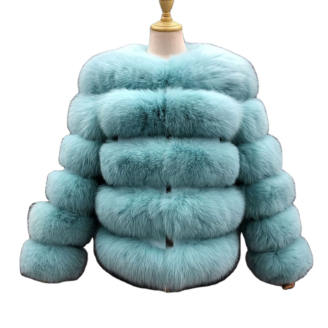 Luxury Women Fur Bomber Coat New Fashion Winter Warm Real Fox Fur Coats for Ladies