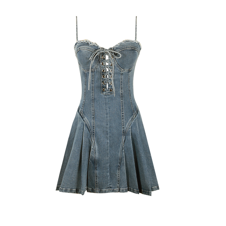 2022 cute sexy women dress latest design new arrival short sleeve  summer skirt blue  girl women tre