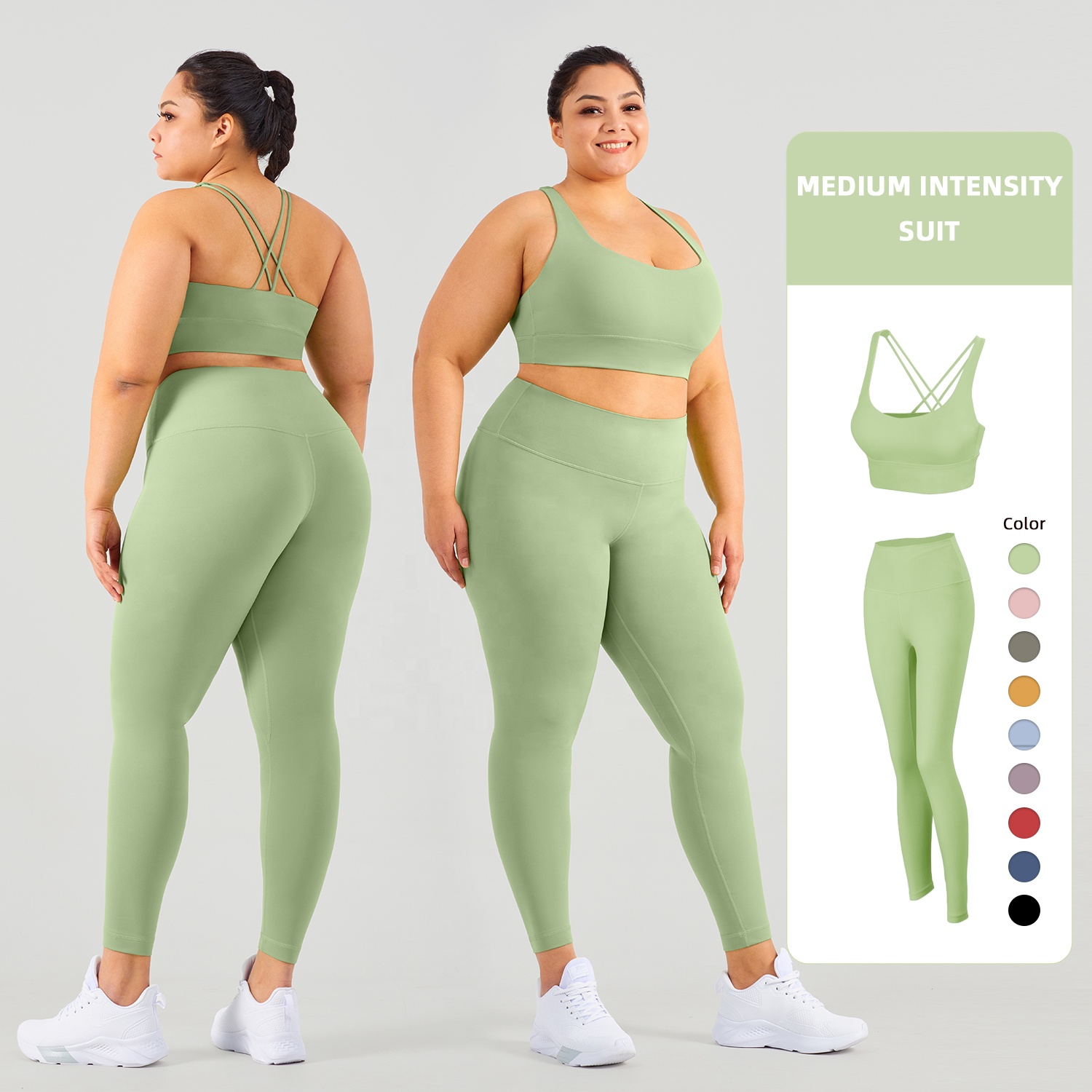 Hot Sale Women Yoga Fitness Sets Gym Plus Size Bre