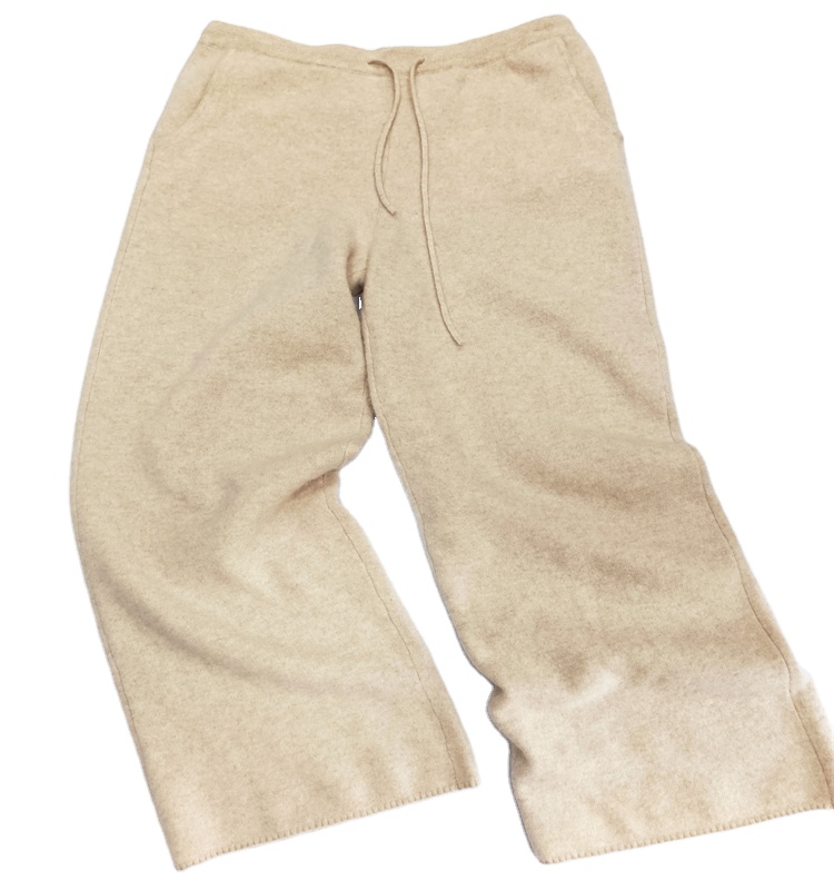 Customization Women Clothes Solid Colour Warm Women Pants Cashmere Knitting Pants Loose Soft Women L