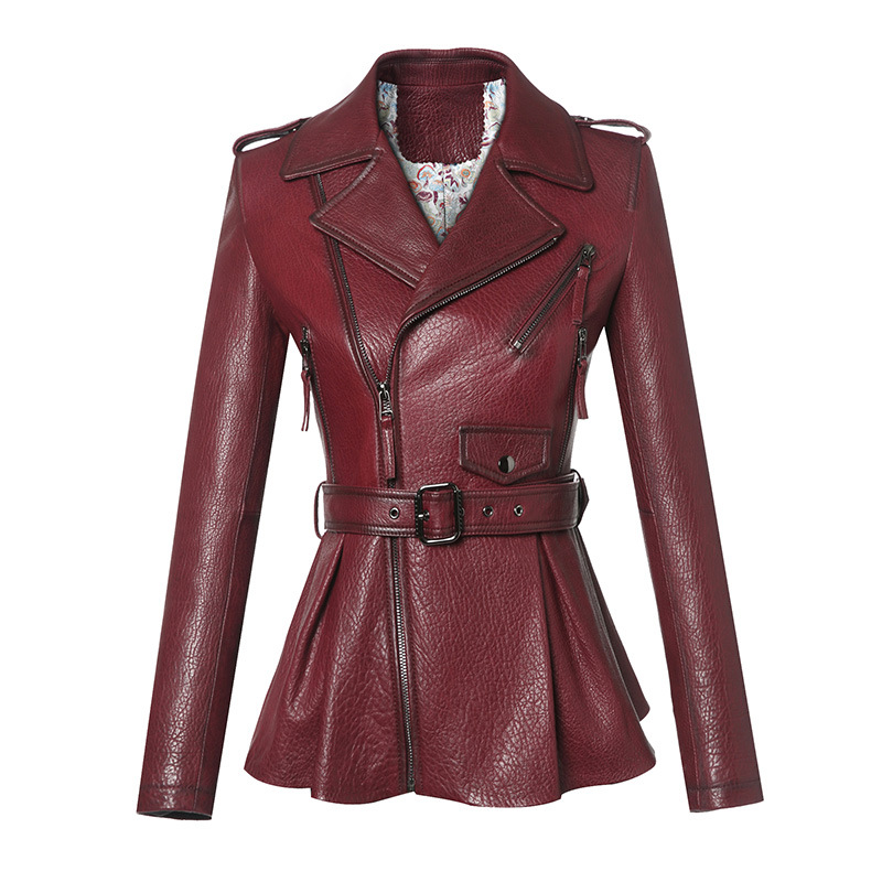 2021 autumn and winter new leather ladies leather jacket winter woman jacket
