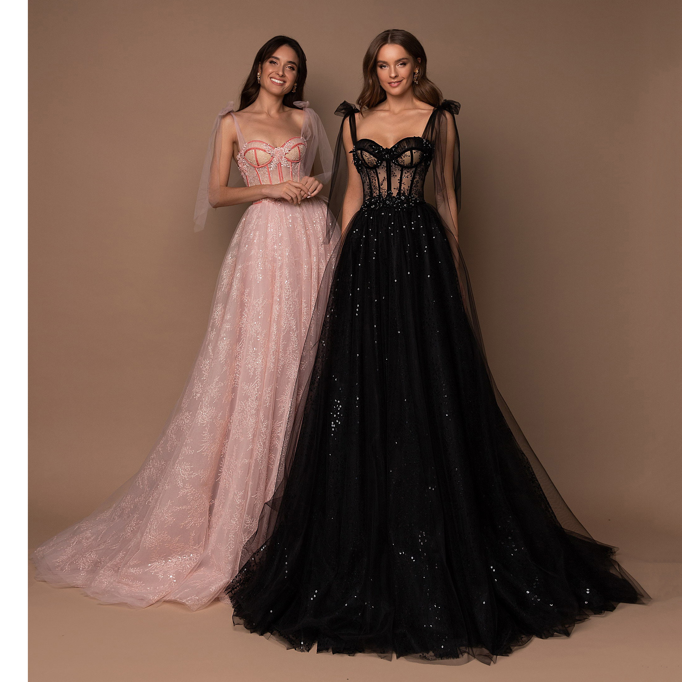 Sexy Backless Tulle Wedding Evening Dress Elegant A-Line Prom Party Sweep Train Evening Dress