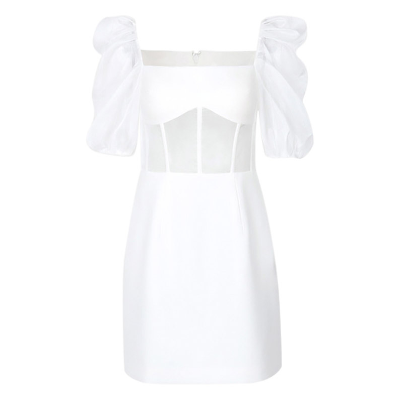 Gentle style literary dress 2022 summer new thin white dress
