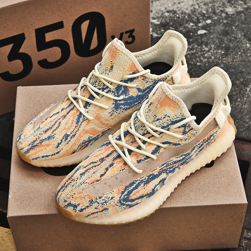 Original  Yeezy 350 Brand Logo Sneakers Men And Women Breathable Jogging Shock Absorption Casual Run