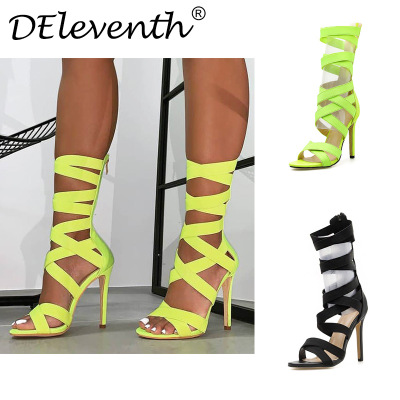 wholesale women Elastic cross cutout Roman high he