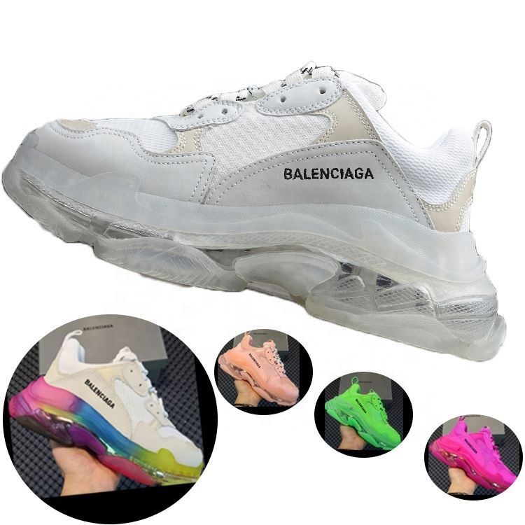 SANMAO 2021 trending unisex designer men famous brands 41 all white triple s balencia sneakers