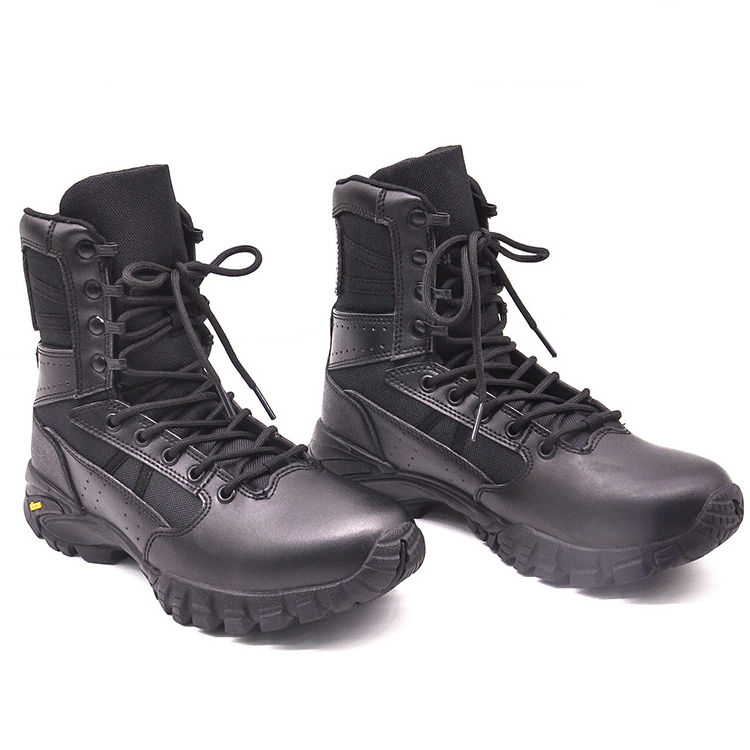 Black Boots Tactical Armi Police Combat High Heel Light Weight Outdoor Hiking Shoes Customized