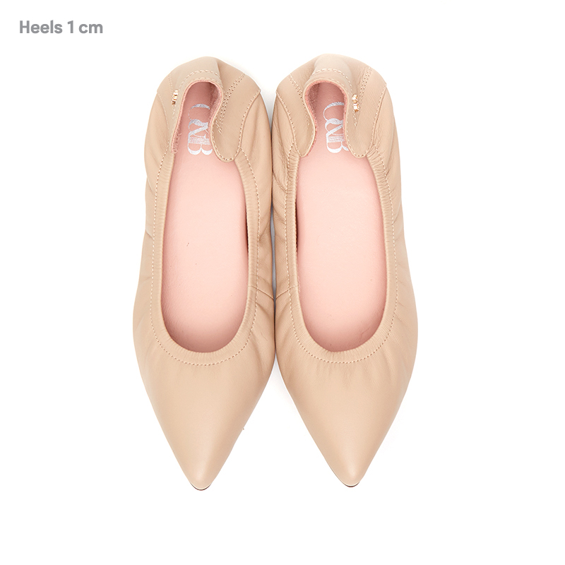 O&B - Hepburn in True Naked  Flat Shoes 100% Lambskin Leather Woman Shoes Soft Comfortable and Beaut
