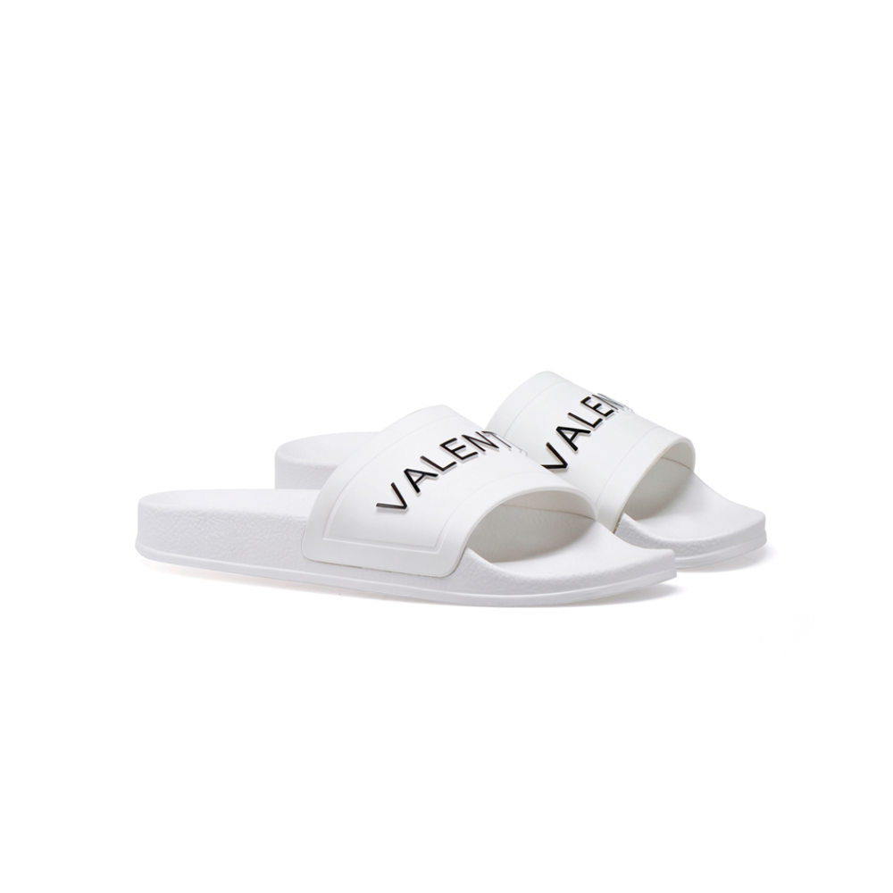 Original Valentino Shoes White Rubber Black Logo V