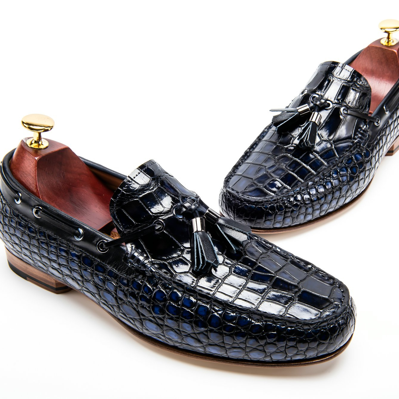 Latest Crocodile Skin Penny Loafers Casual Slip On Dress Shoes Men Genuine Leather Men's Dress Shoes