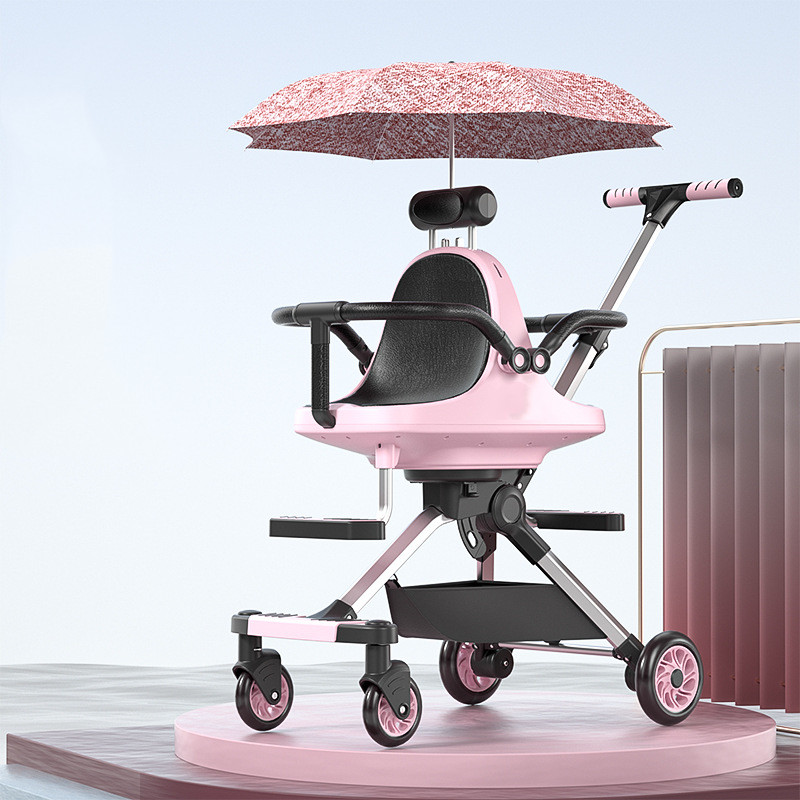 2022 the latest design for double baby walking portable collapsible two-way high landscape/4 wheel b