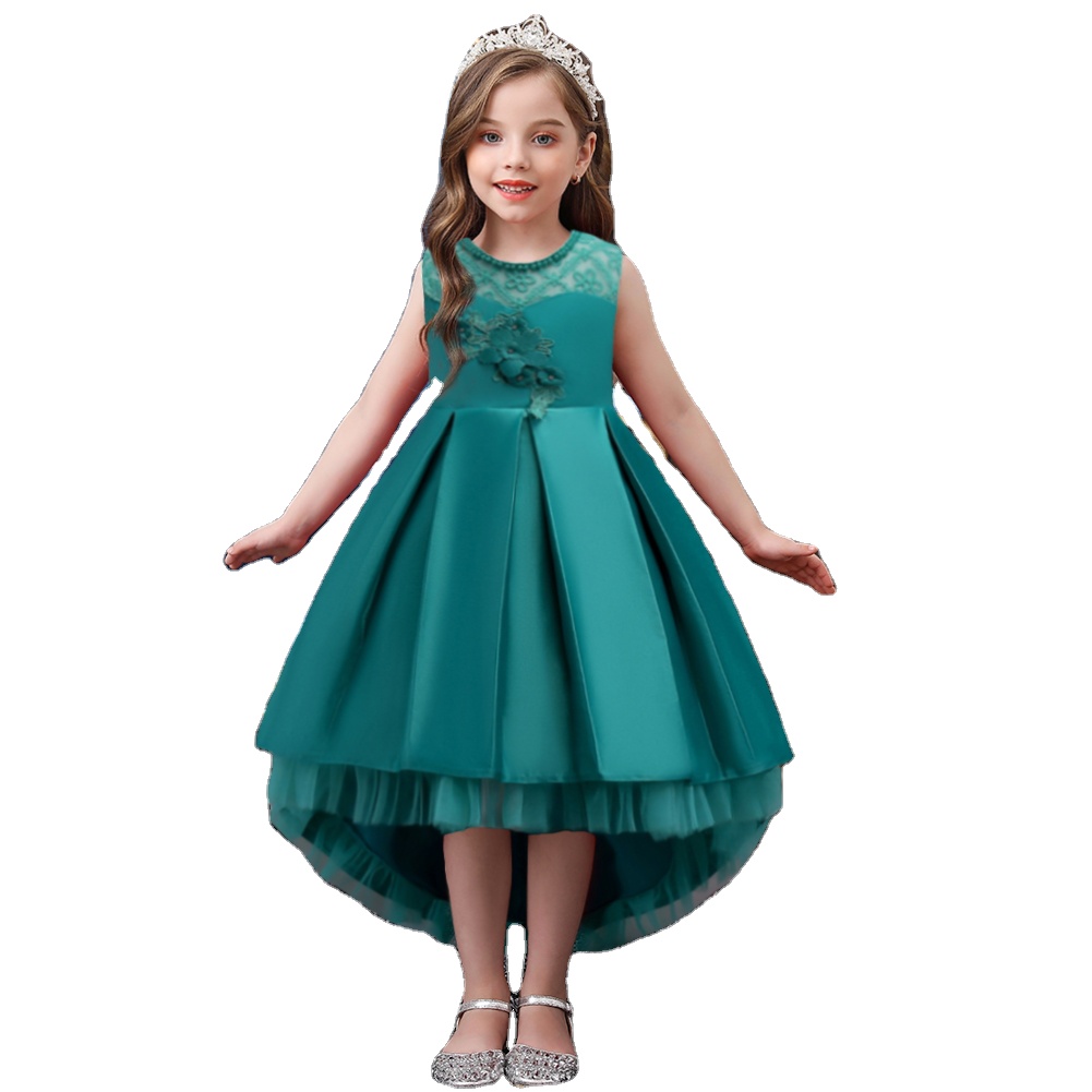 Western style Flower Girl wedding gown 3-D Embroid